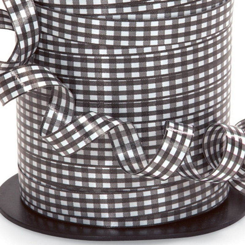 Black and White Gingham Curling Ribbon 38 in Wide x 250 Yards